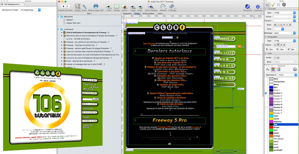 Interface de Freeway Pro 5.5