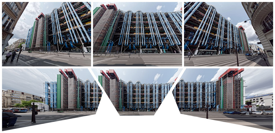 3 images redressées du bâtiment avant assemblage