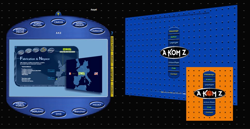 Le site internet a-kom-z.com en 1999