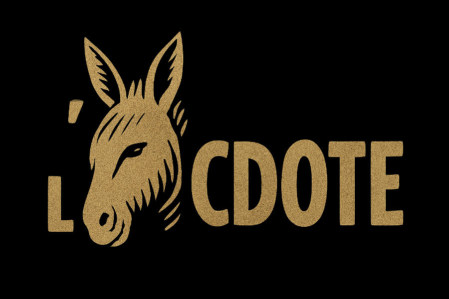 Illustration d’une tête d’âne dans le mot ANECDOTE