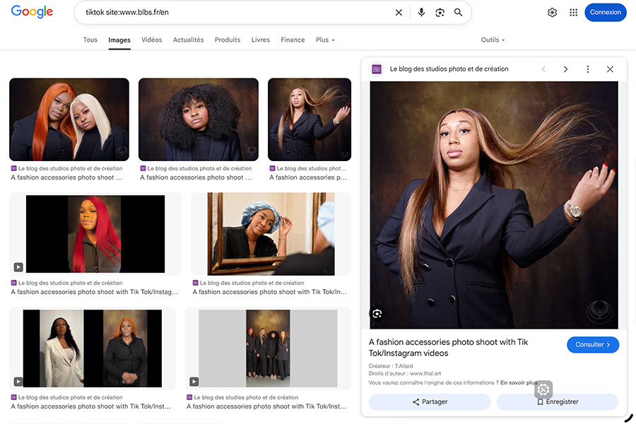 Example of copyright display under an image in Google Image results