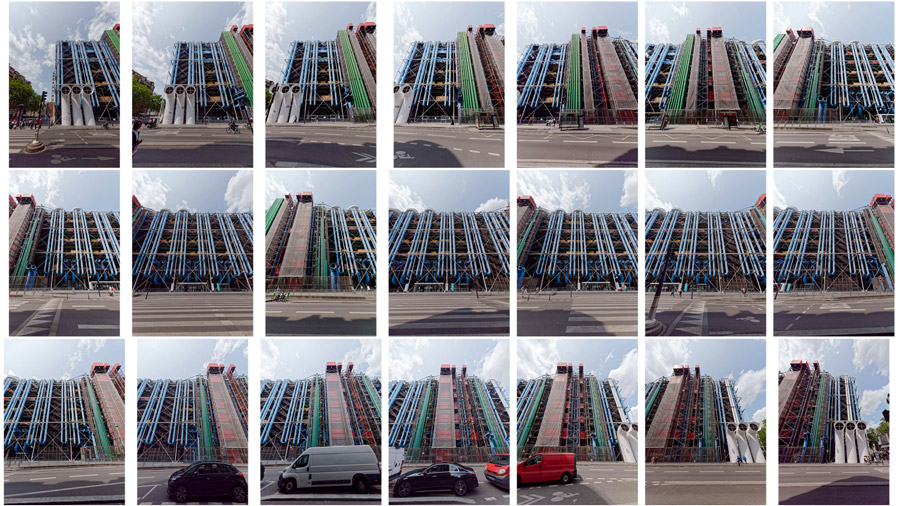 série de photographies de la façade arrière de Beaubourg
